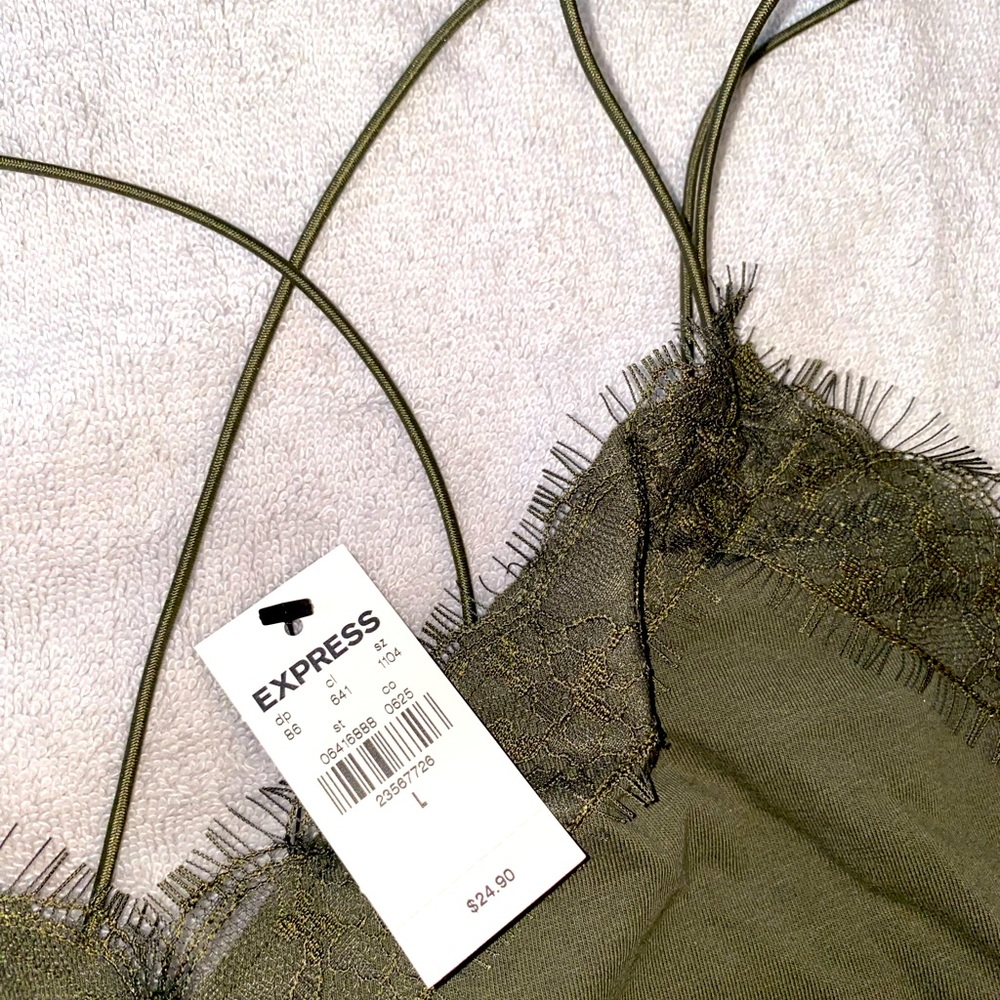 NWT EXPRESS LACE TRIM V NECK CAMI